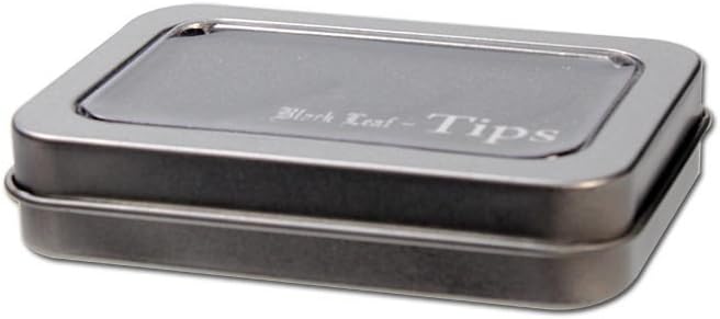 Black Leaf Glass Roach Tips in metal storage tin RN Vape Shop