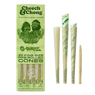 CHEECH & CHONG G-ROLLZ ORG GREEN HEMP 20 PCS K/S CONES RN Vape Shop