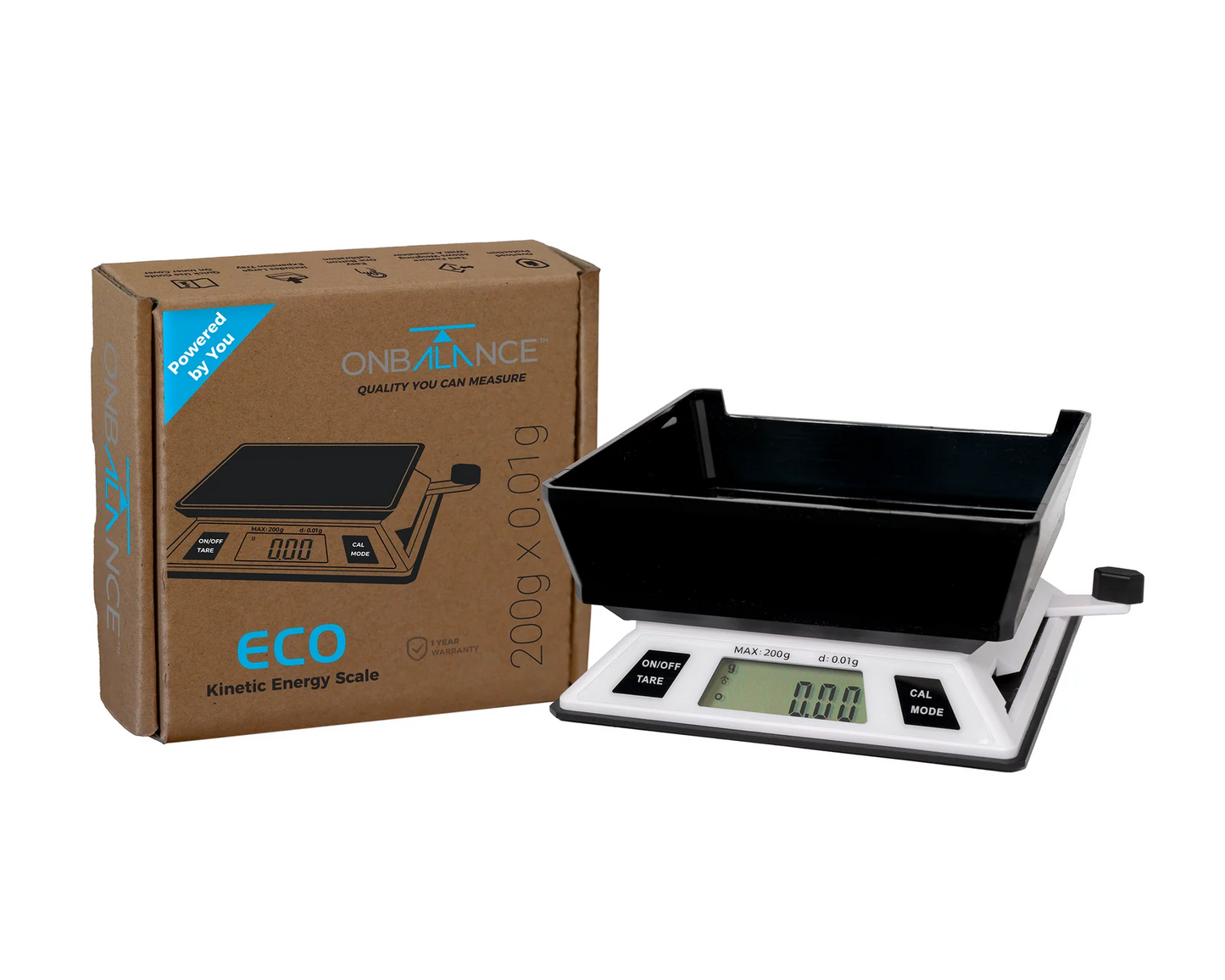 ON BALANCE ECO-200-WH KINETIC SCALE, 200G X 0.01G - FIRST IN THE WORLD. RN Vape Shop