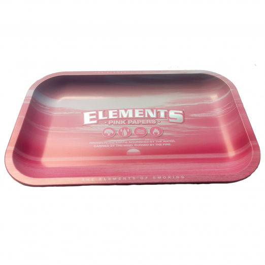 Elements Metal Rolling Tray Pink Elements Metal Rolling Trays RN Vape Shop