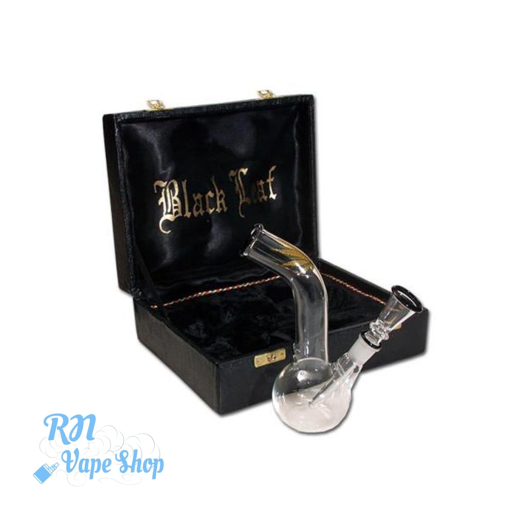 17cm Black Leaf Single Bubble Boxed Glass waterpipe Waterpipes RN Vape Shop