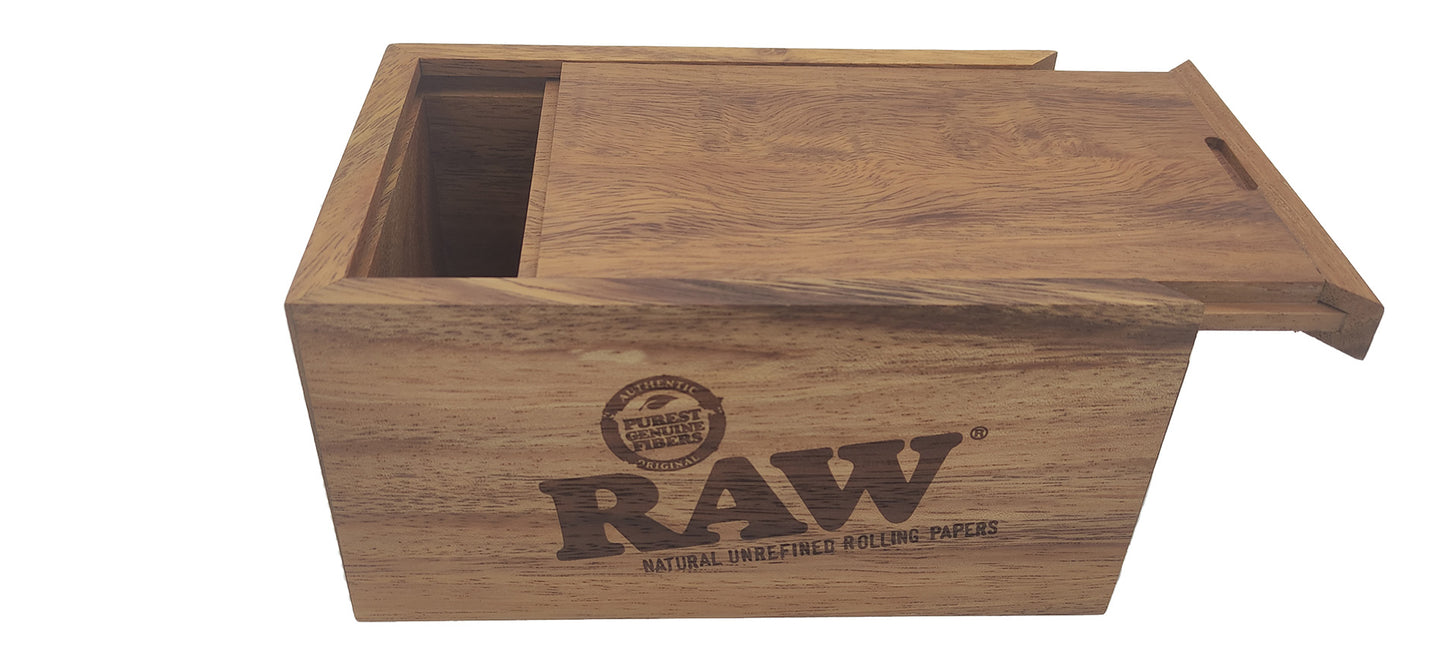 RAW Acacia Wood Box With Slide Top RAW Acacia Wood Box With Slide Top RN Vape Shop