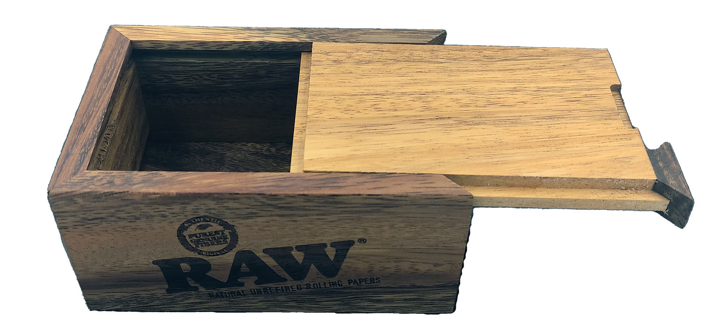 RAW Small Acacia Wood Box With Slide Top RAW Small Acacia Wood Box With Slide Top RN Vape Shop