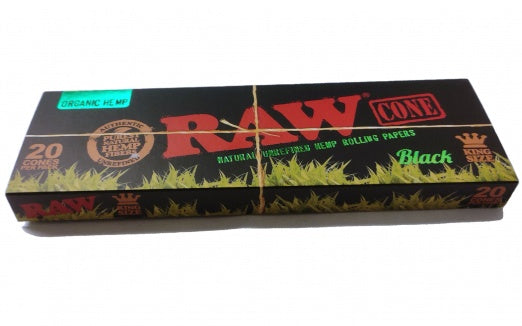 RAW Black Organic Hemp King Size - 20 Cones RAW Papers & Tips RN Vape Shop