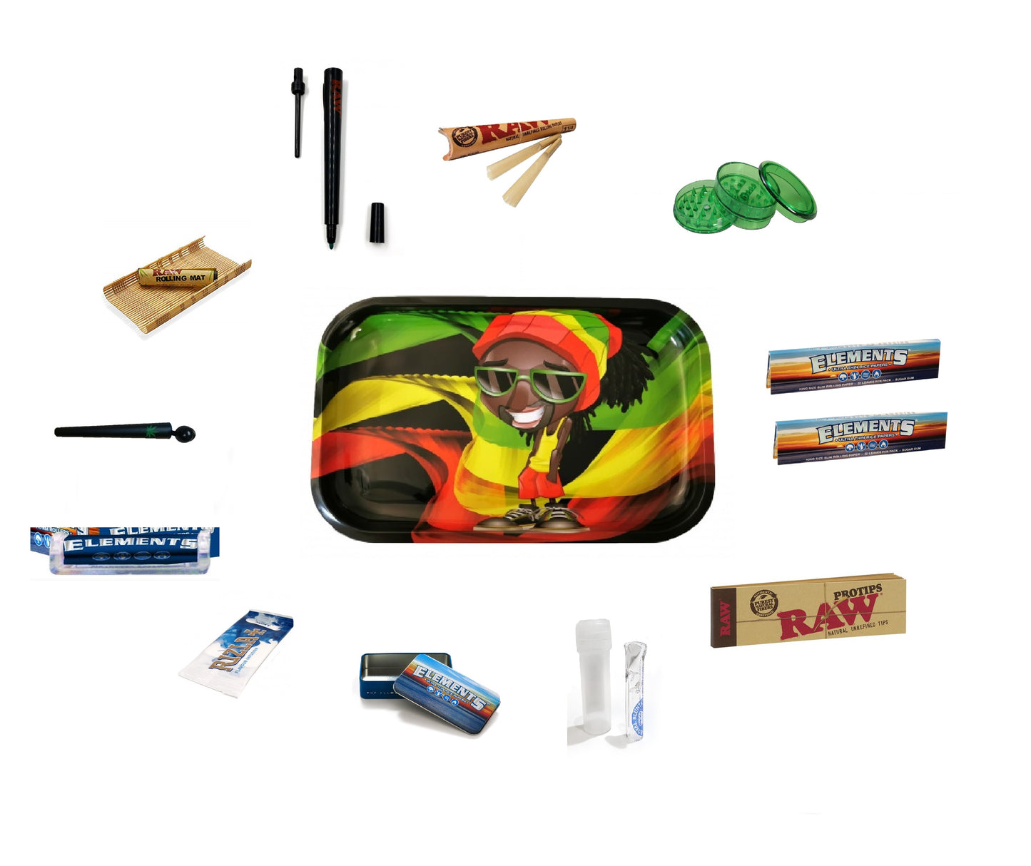 RNVapeshop Tray Set - Rasta Man RN-SHOP Limited Edition RN Vape Shop