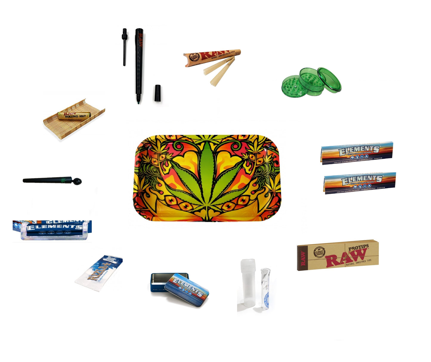 RNVapeshop Tray Set - Multi Leaf RN-SHOP Limited Edition RN Vape Shop