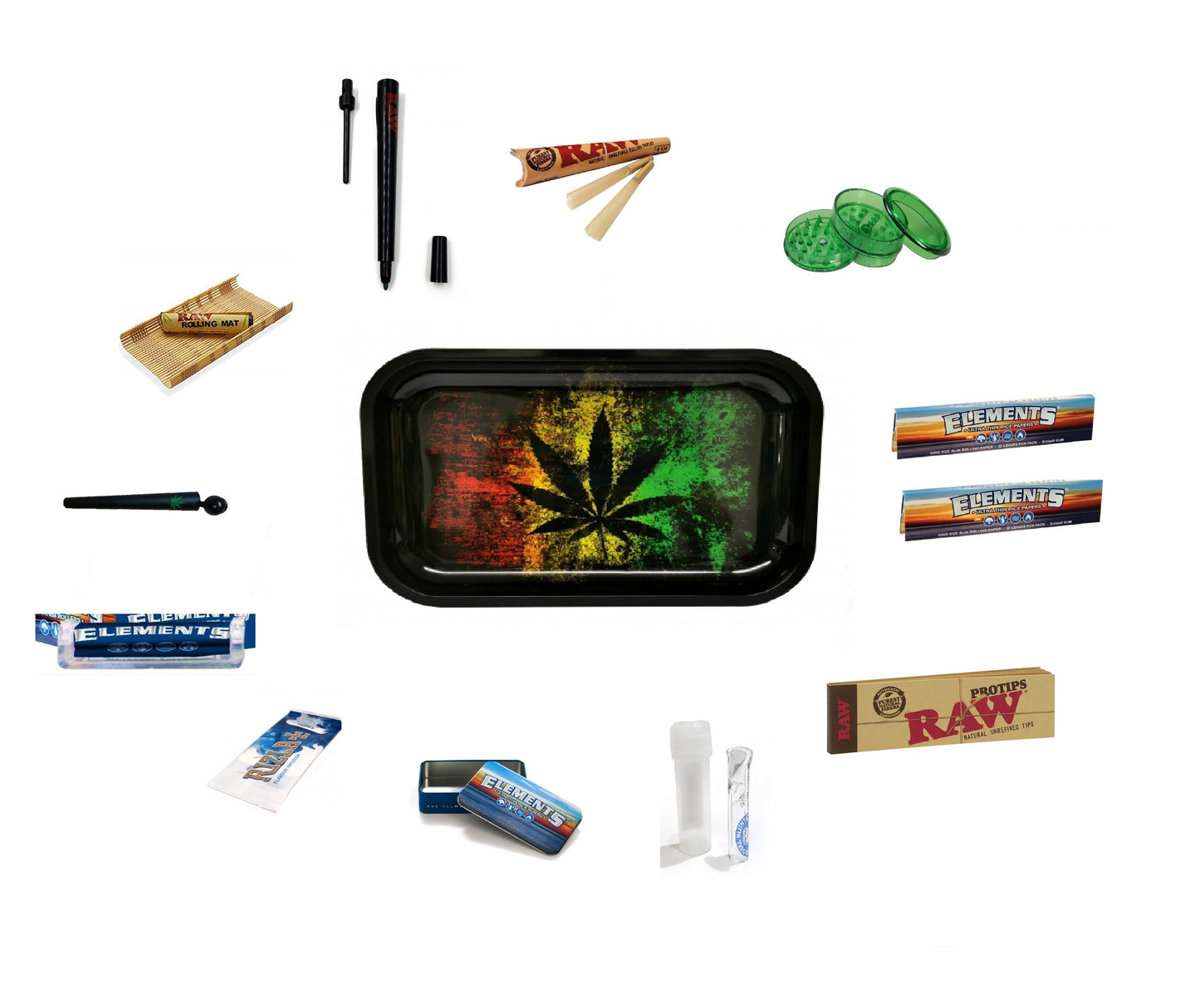RNVapeshop Tray Set - Rasta Leaf RN-SHOP Limited Edition RN Vape Shop