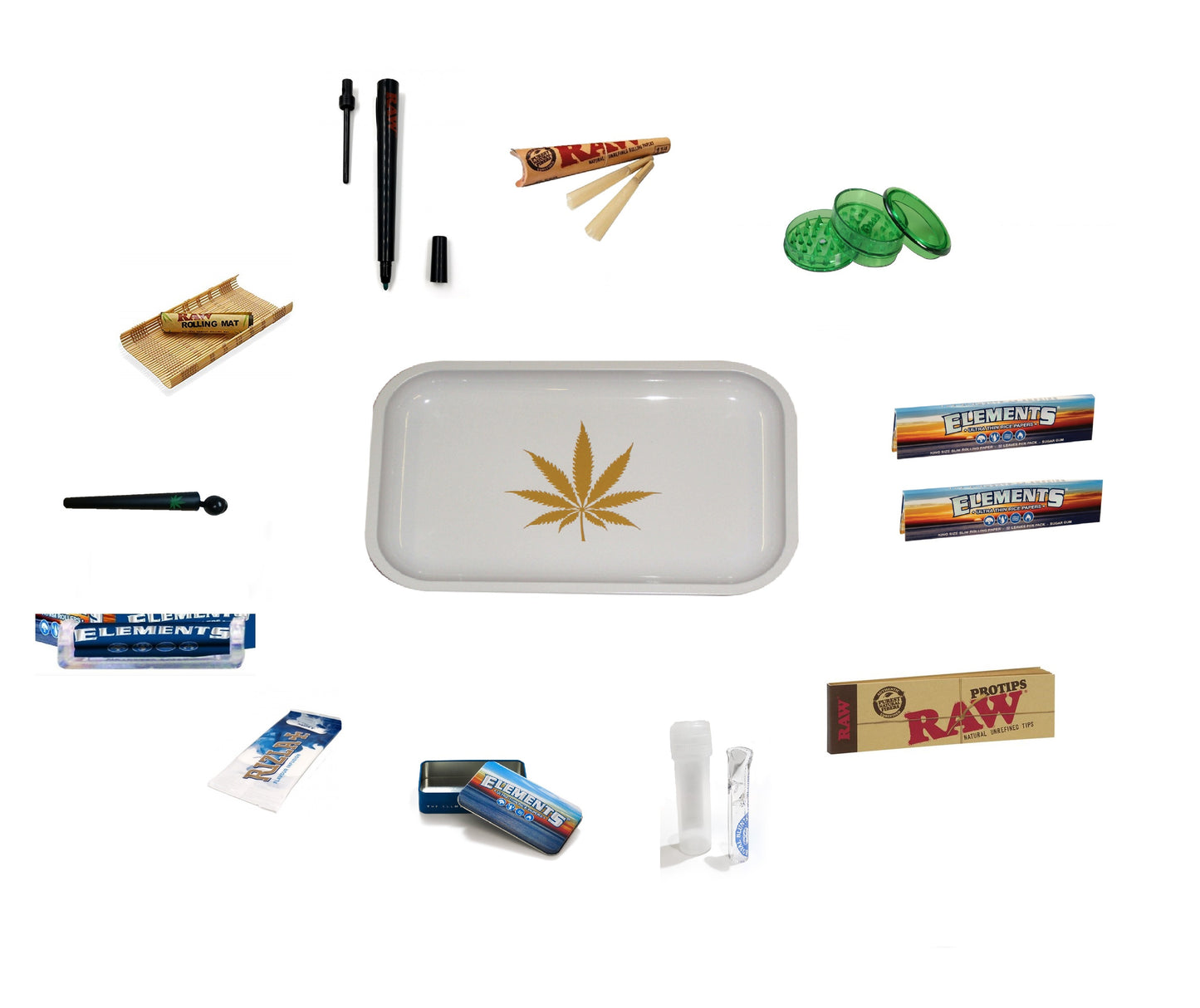 RNVapeshop Tray Set - White leaf RN-SHOP Limited Edition RN Vape Shop