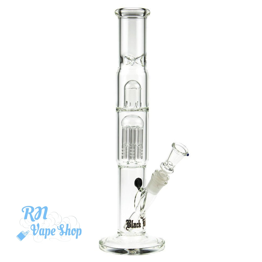 Black Leaf 39cm 6 Arm Perculator Glass Ice waterpipe Waterpipes RN Vape Shop