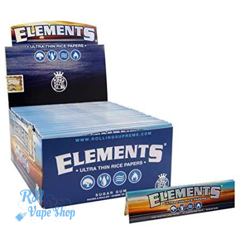 Elements King Size Slim Rolling Papers Elements King Size Slim & Tips Papers RN Vape Shop Full Box