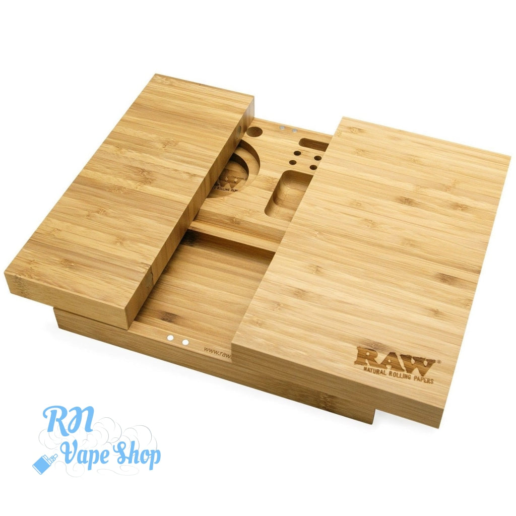 RAW Bamboo Triple Flip Tray RAW Bamboo Rolling Tray RN Vape Shop