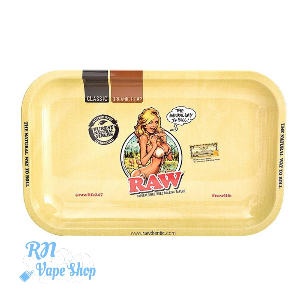 RAW Bikini Girl Metal Rolling Tray RAW Rolling Trays RN Vape Shop Small