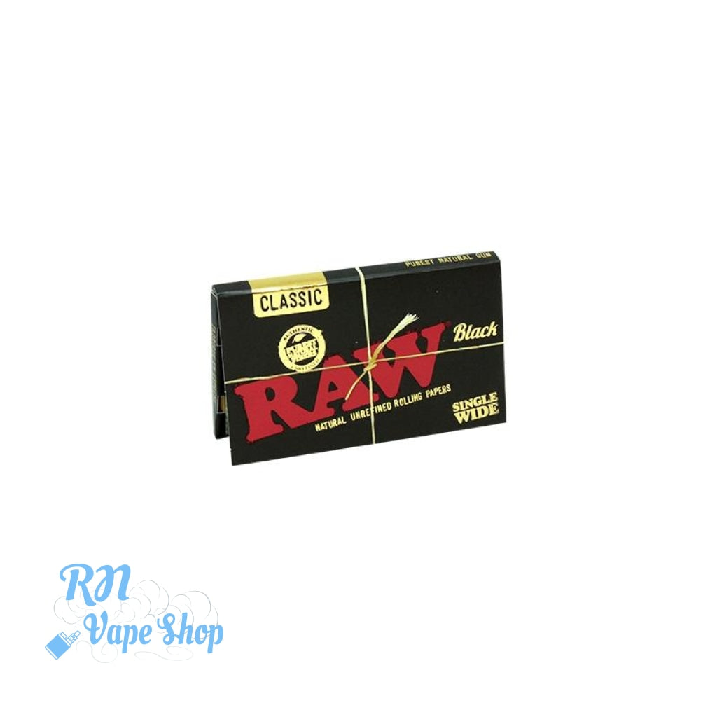 RAW BLACK Classic Single Wide Double Window Rolling Papers RAW Papers & Tips RN Vape Shop Single