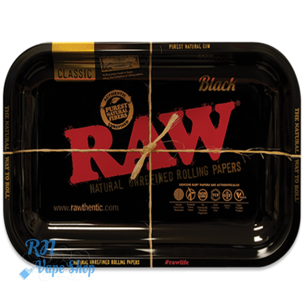 RAW Black Large Metal Rolling Tray RAW Rolling Trays RN Vape Shop