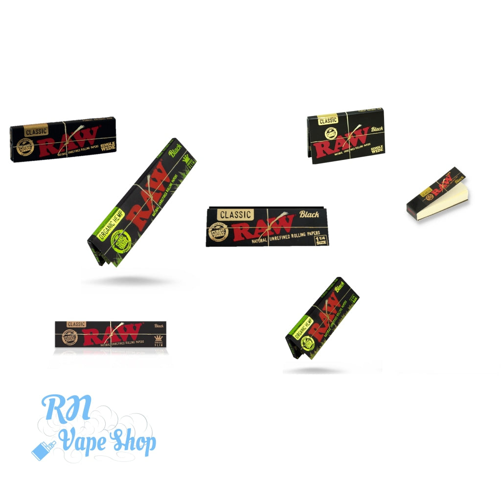 RAW Black Rolling Paper Pack RN Vape Shop