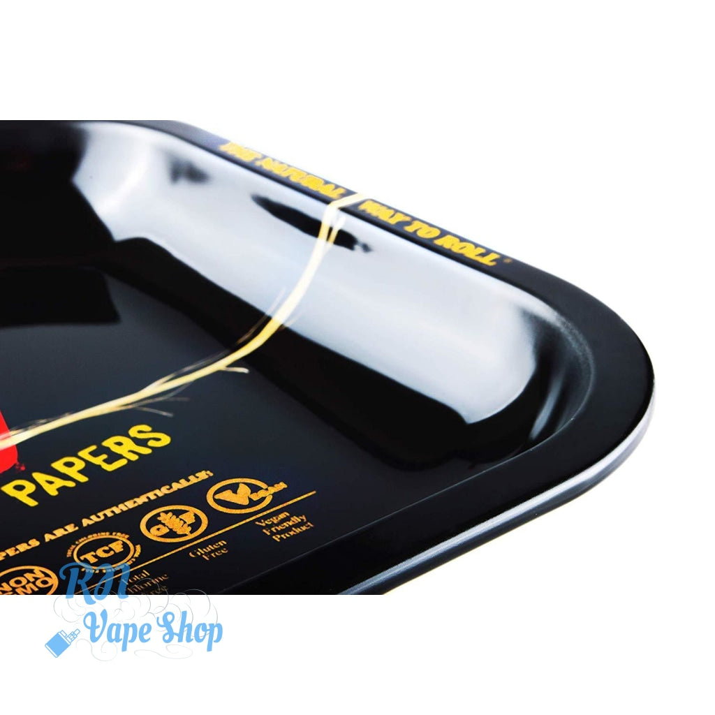 RAW BLACK v1 Small Metal Rolling Tray RAW Rolling Trays RN Vape Shop