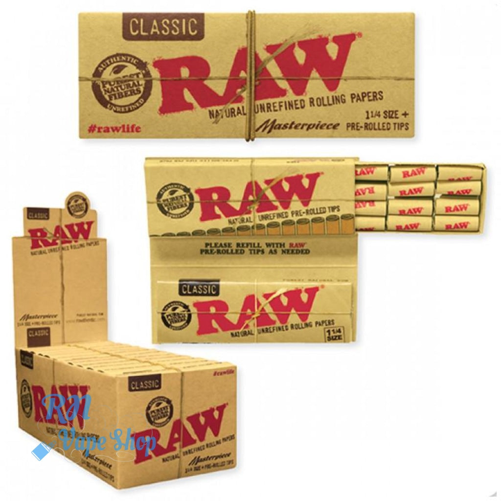 RAW Classic Connoisseur 1¼ Size Rolling Papers & Pre-Rolled Tips RAW Papers & Tips RN Vape Shop Box