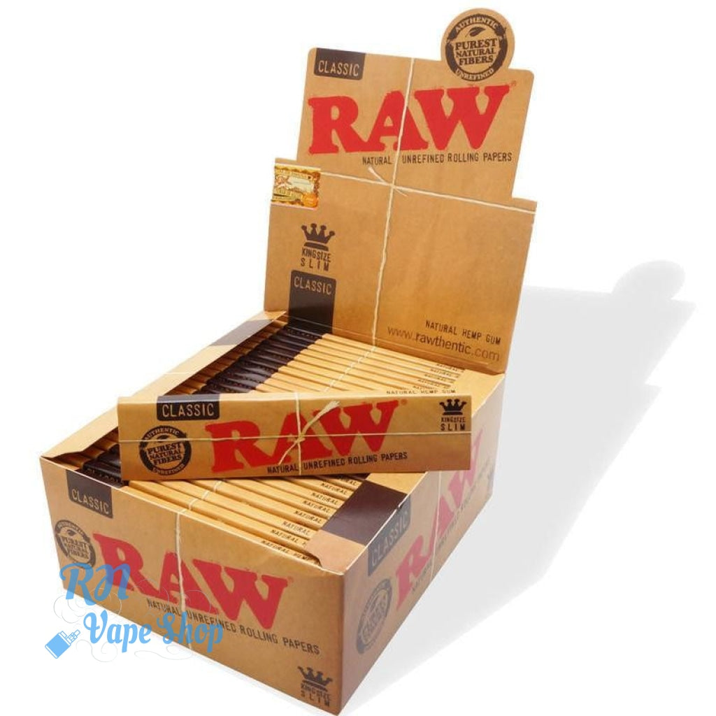 RAW Classic Papers King Size Slim RAW Rolling Papers RN Vape Shop Full Box