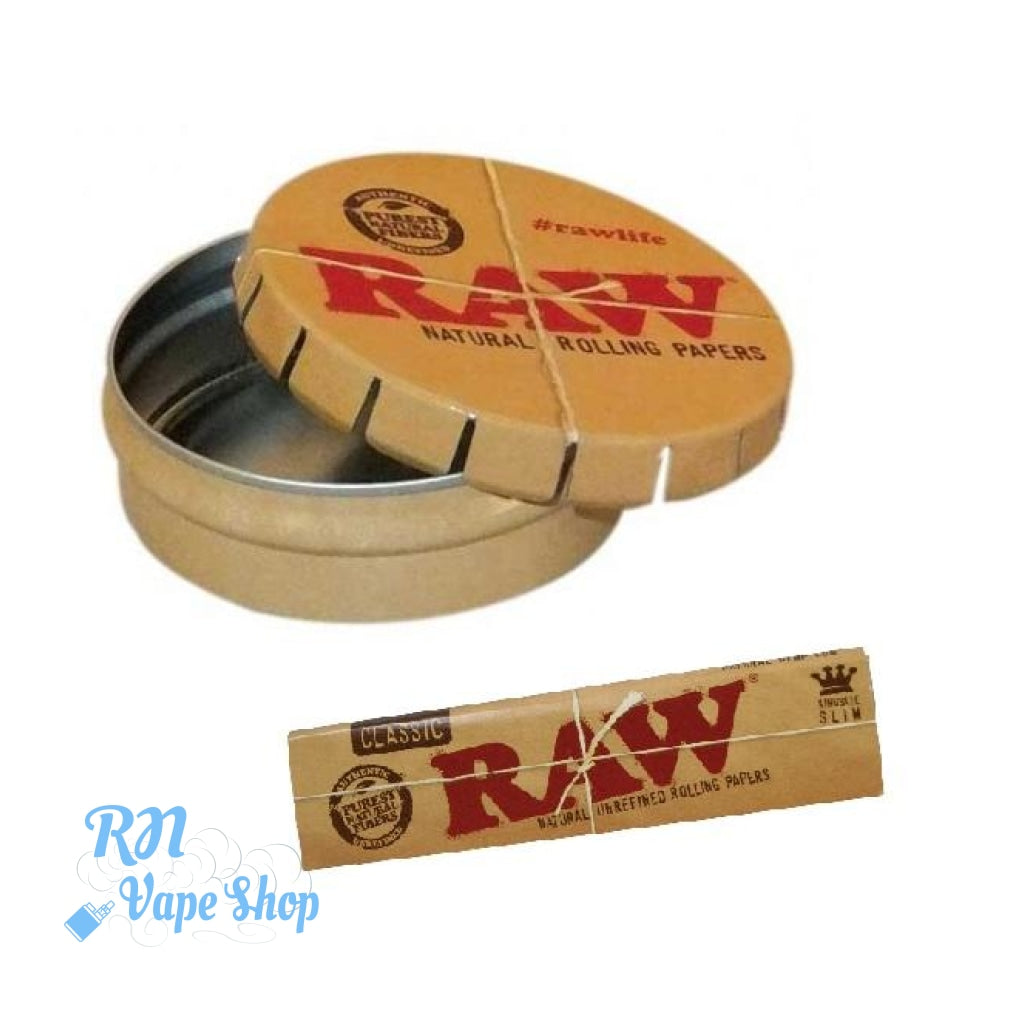 RAW Click Tin + FREE RAW KS PAPERS RAW Click Tin RN Vape Shop