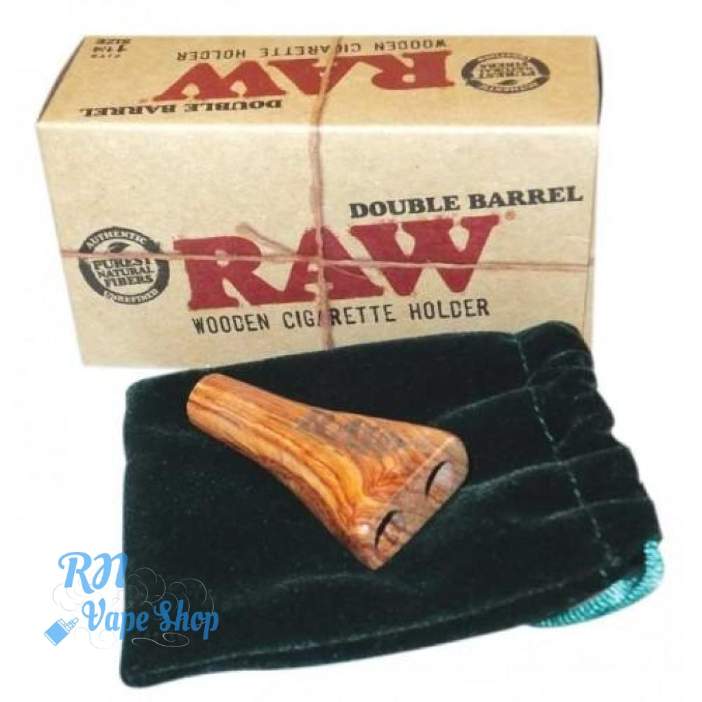 RAW Double Barrel King Size Wooden Cigarette Holder RAW Wooden Cigarette Holder RN Vape Shop