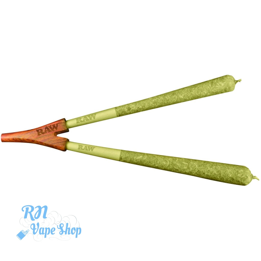 RAW Double Barrel Wooden Cigarette Holder Supernatural Cones RAW Wooden Cigarette Holder RN Vape Shop