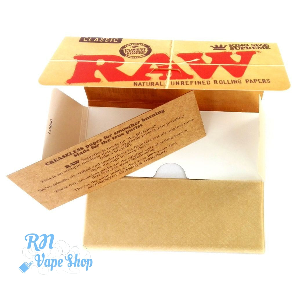 RAW King Size Supreme Papers RAW KING SIZE SUPREME PAPERS RN Vape Shop
