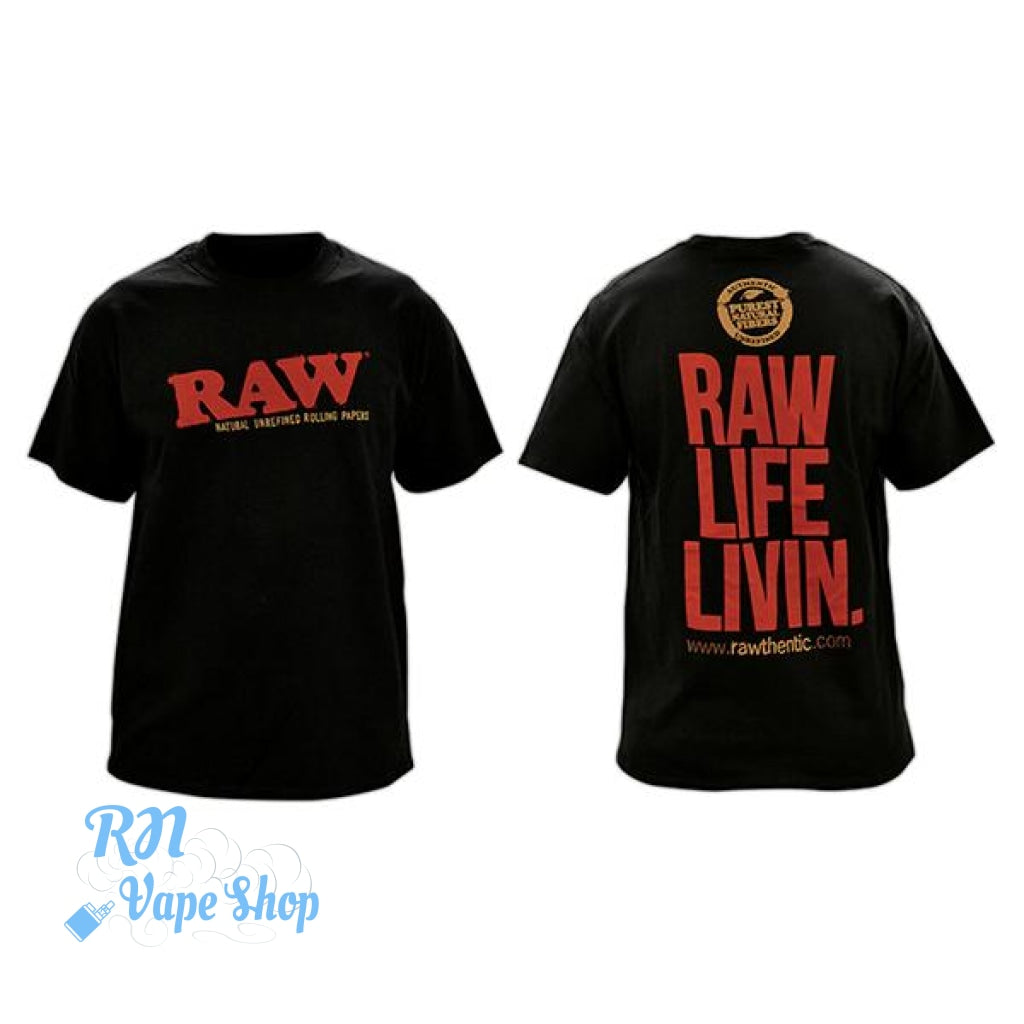 RAW Life Livin' Black T-Shirt - Large RAW T-shirts RN Vape Shop