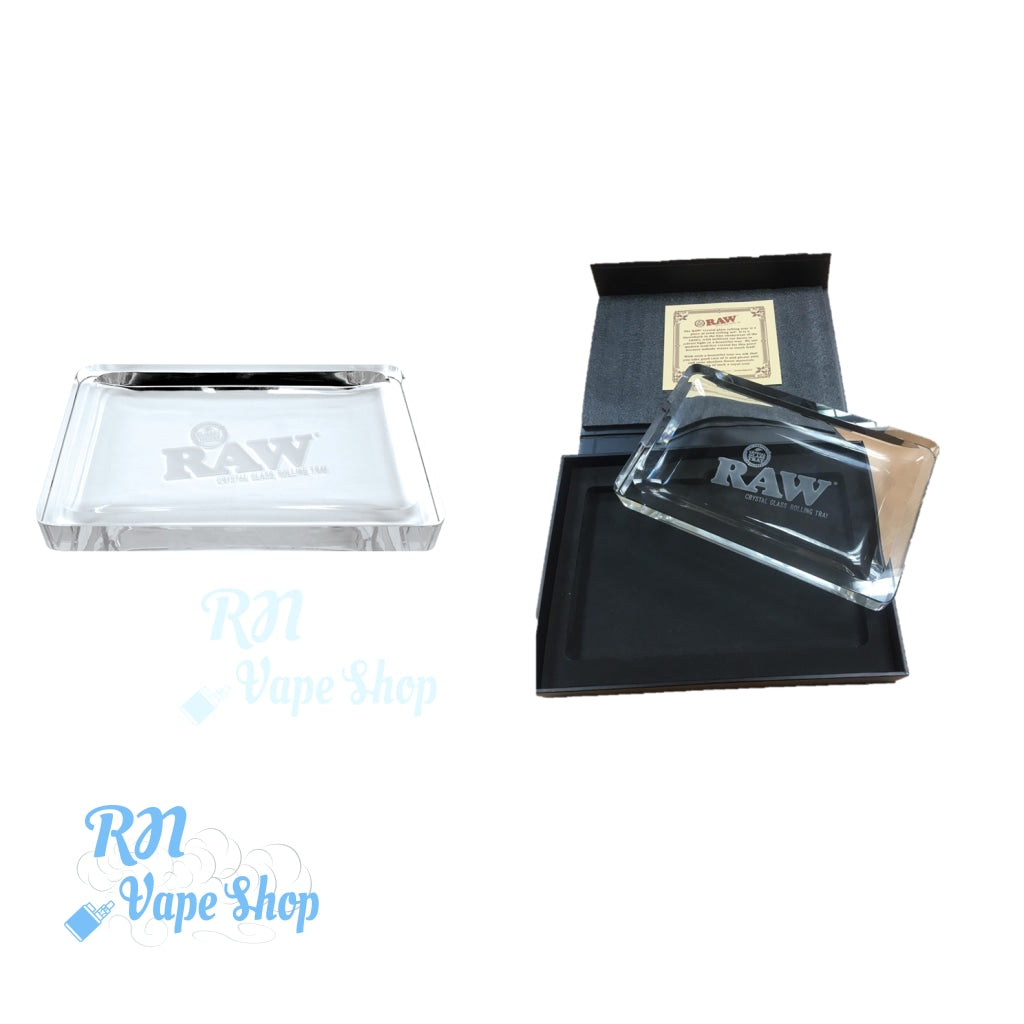 RAW Limited Edition Crystal Glass Rolling Tray RAW Crystal Glass Rolling Tray RN Vape Shop
