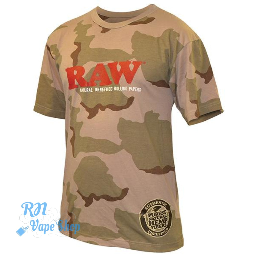 RAW Mens Tri-Color Desert Camo T-Shirt - Large RAW Mens Long Sleeve RN Vape Shop