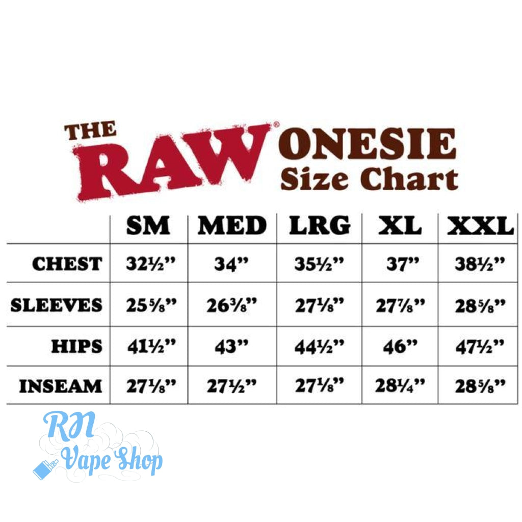 RAW Onesie (ONE Piece, Jumpsuit ) RAW ONESIE RN Vape Shop