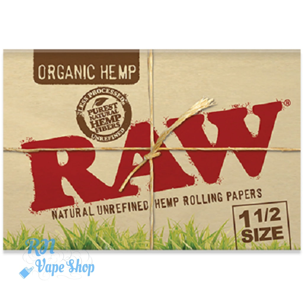 RAW Organic Hemp 1½ Size Rolling Papers RAW Papers & Tips RN Vape Shop Box of 25