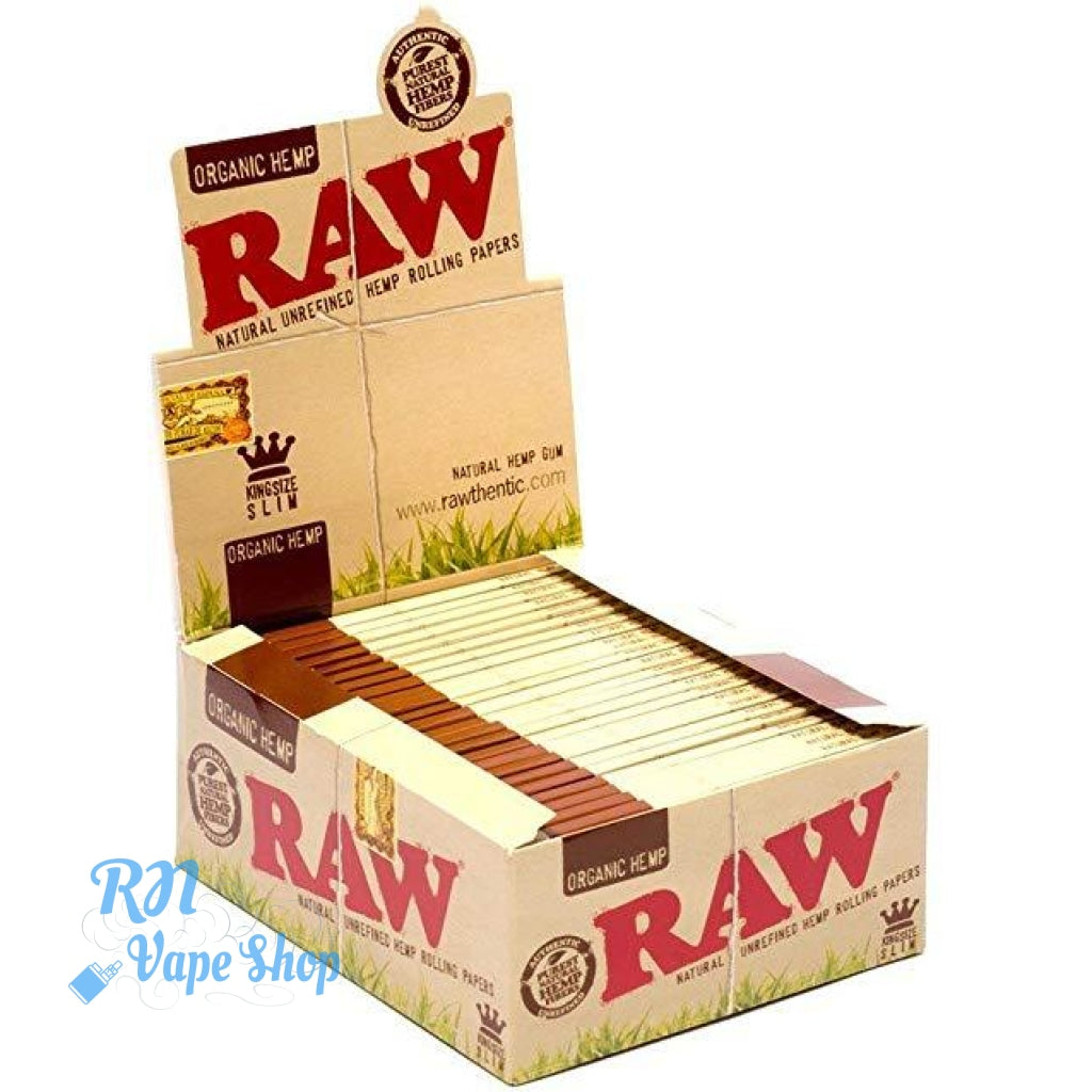 RAW Organic Hemp King Size Slim Rolling Papers RAW Rolling Papers RN Vape Shop Full Box