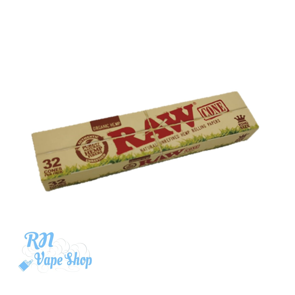 RAW Organic Pre-Rolled Cone King Size 32 per pack Pre-Rolled Cones RN Vape Shop
