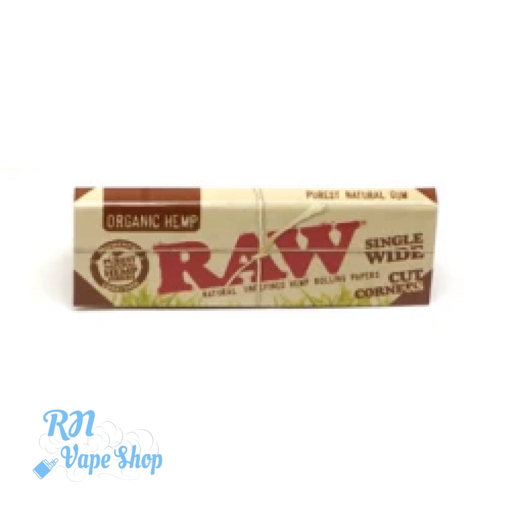 RAW Organic Single Wide Cut Corners Rolling Papers RAW Cut Corners Rolling Papers RN Vape Shop