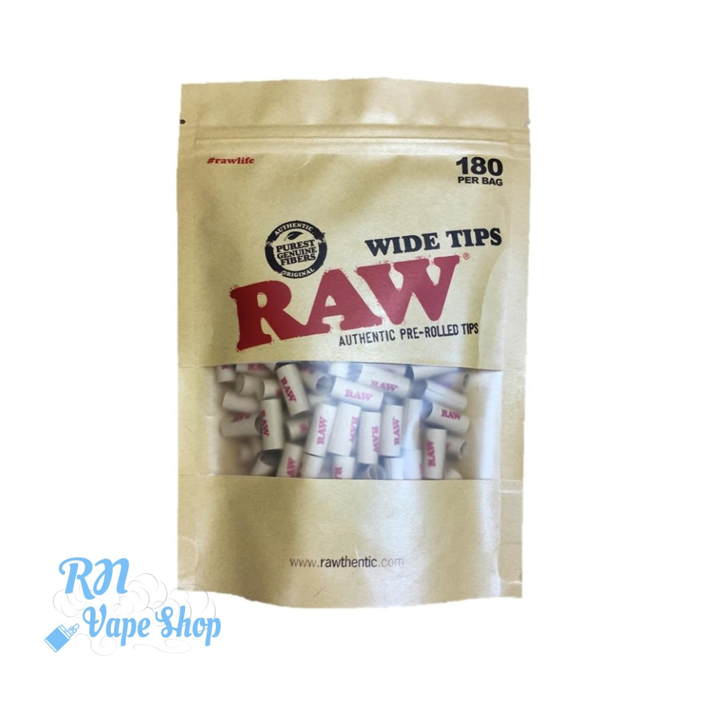 RAW Pre-Rolled Wide Tips 180 Bag RAW Tips RN Vape Shop