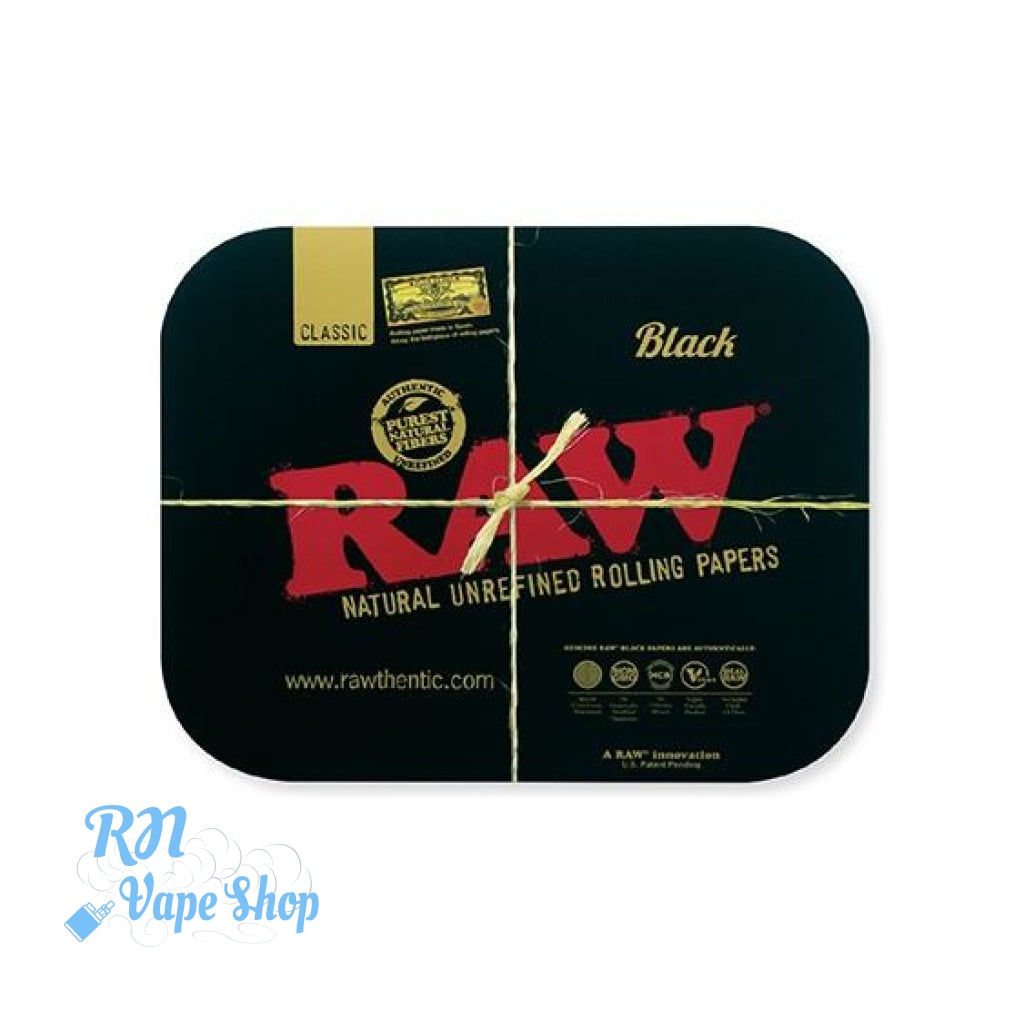 RAW Rolling Black Magnetic Tray Covers RAW Rolling Tray Black Magnetic Cover RN Vape Shop Large Cover