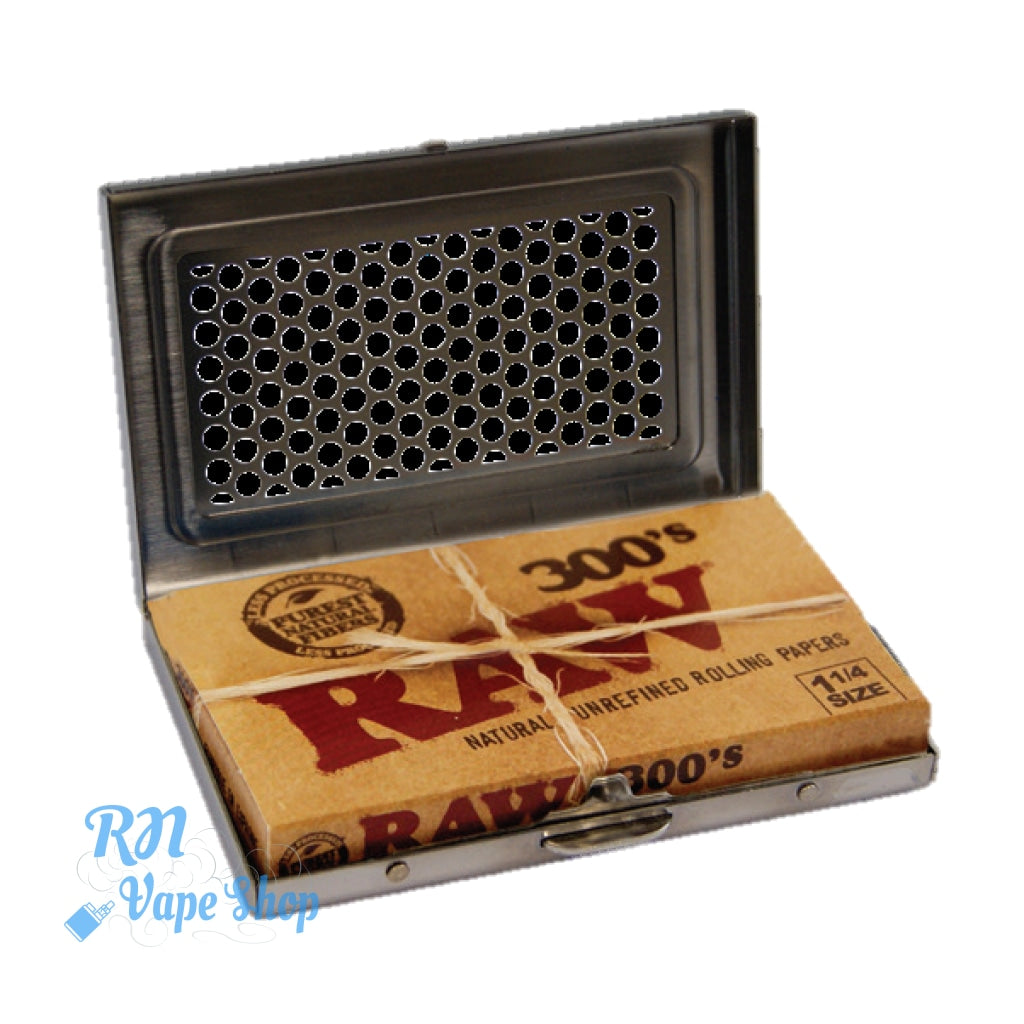 RAW Steel Shredder Case 300 + Free Papers Raw Shredder Case - Raw Case 1/4 Shred RN Vape Shop