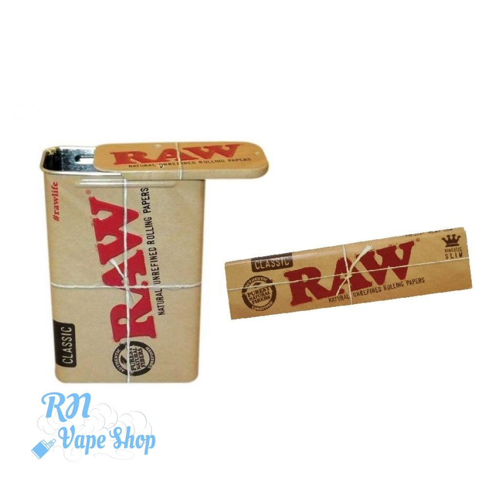 RAW Slide-top Box case + FREE RAW KS PAPERS RAW Slide-top Box RN Vape Shop