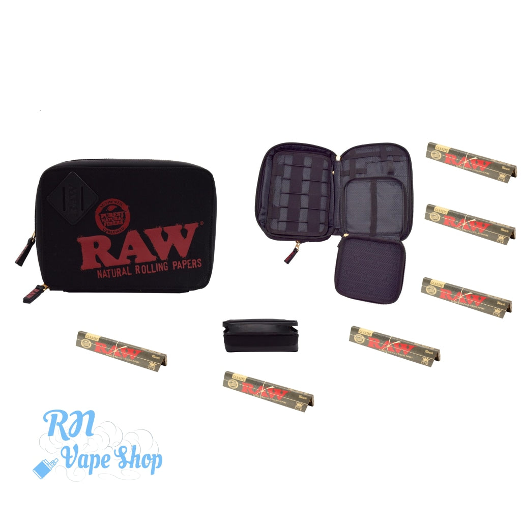 RAW Trappkit Black Stash Bag + Free RAW KS Black Papers RAW X Trappkit Black Stash Bag RN Vape Shop