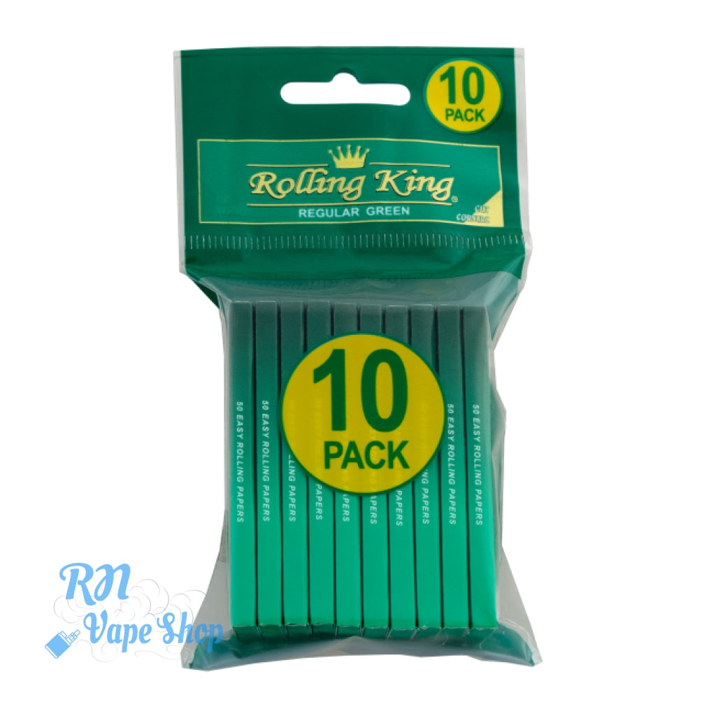 Rolling King Green Regular Rolling Papers - Pack of 10 Rolling King Papers RN Vape Shop