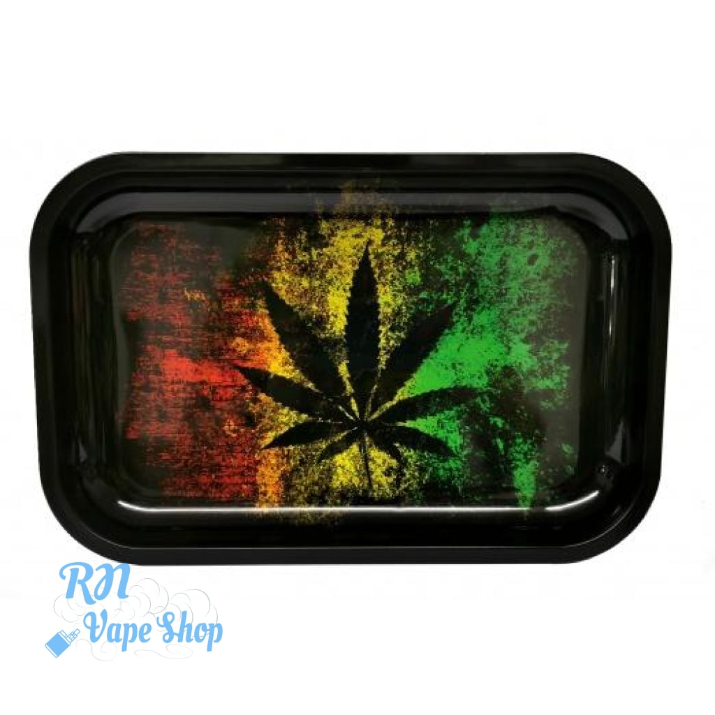 Rolling King Small Rasta Leaf Metal rolling tray + FREE Rolling Papers Rolling King Tray's RN Vape Shop