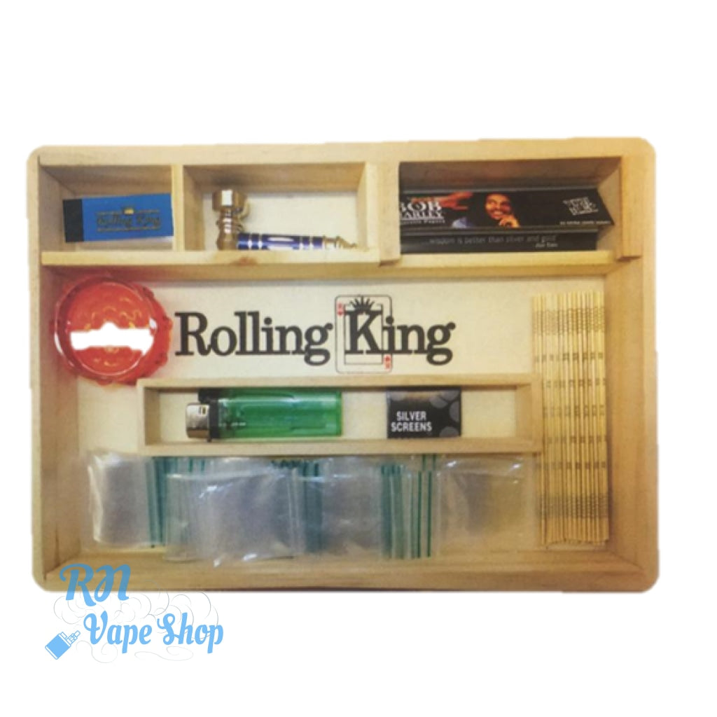 Rolling King Smokers Tray Set 1 Boxed Leaf Gift Set RN Vape Shop