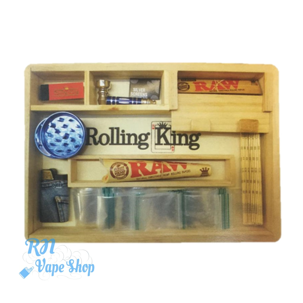 Rolling King Smokers Tray Set 2 Boxed Leaf Gift Set RN Vape Shop