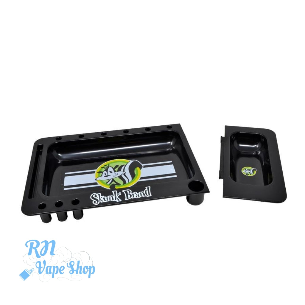 Skunk Brand Black Rolling Tray with Grind Cover Rolling Tray RN Vape Shop