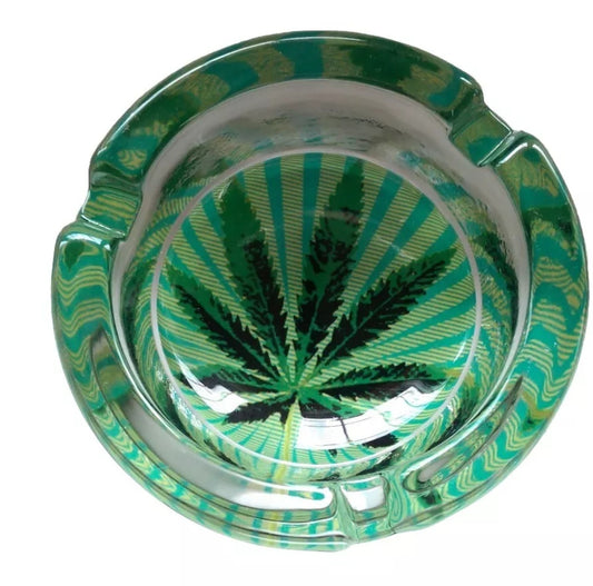 Glass Leaf Ashtray 1  RN Vape Shop   