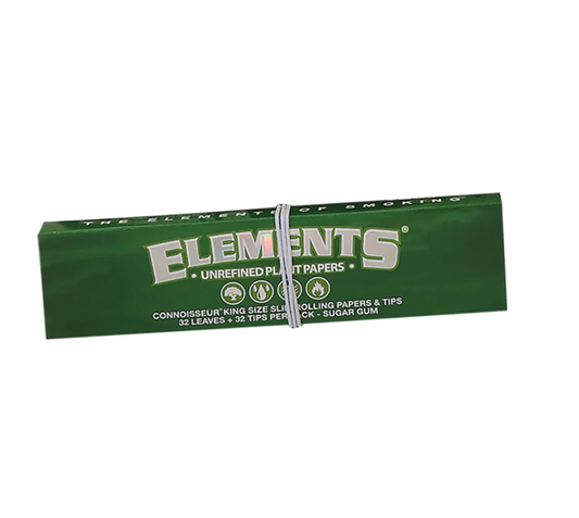 Element Green Connoisseur King Size Slim + Tips Elements King Size Slim & Tips Papers RN Vape Shop   