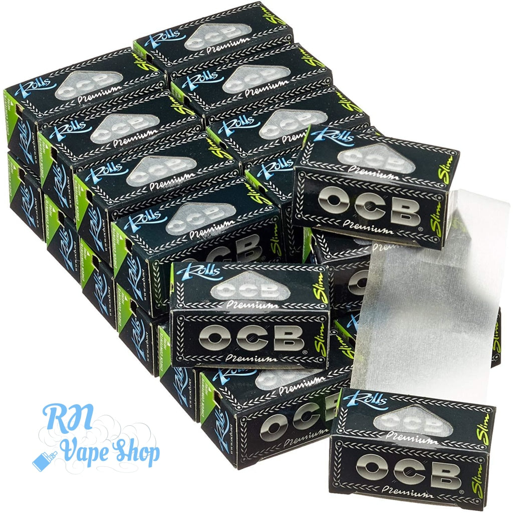 OCB Premium Slim Rolls Rolling Papers Rips / Rolls RN Vape Shop Box  