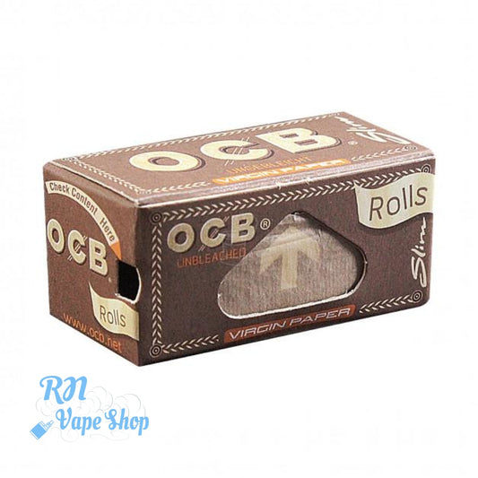 OCB Virgin Unbleached Slim Rolls Rolling Papers Rips / Rolls RN Vape Shop Single  