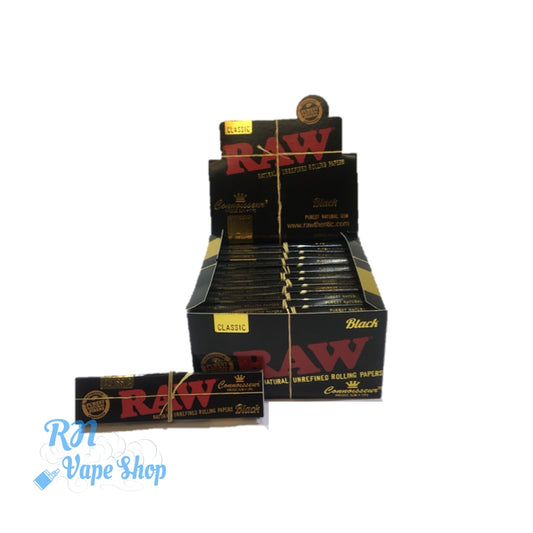 RAW Black Classic Connoisseur King Size Slim Rolling Papers & Tips RAW Papers & Tips RN Vape Shop   