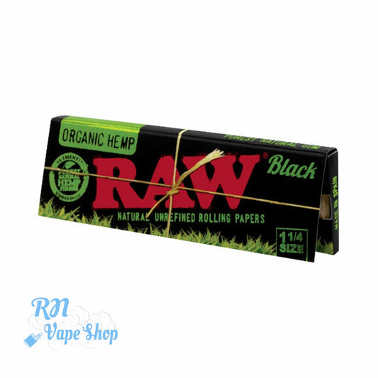 RAW Black Organic 1¼ Size Rolling Papers RAW Papers & Tips RN Vape Shop Single  